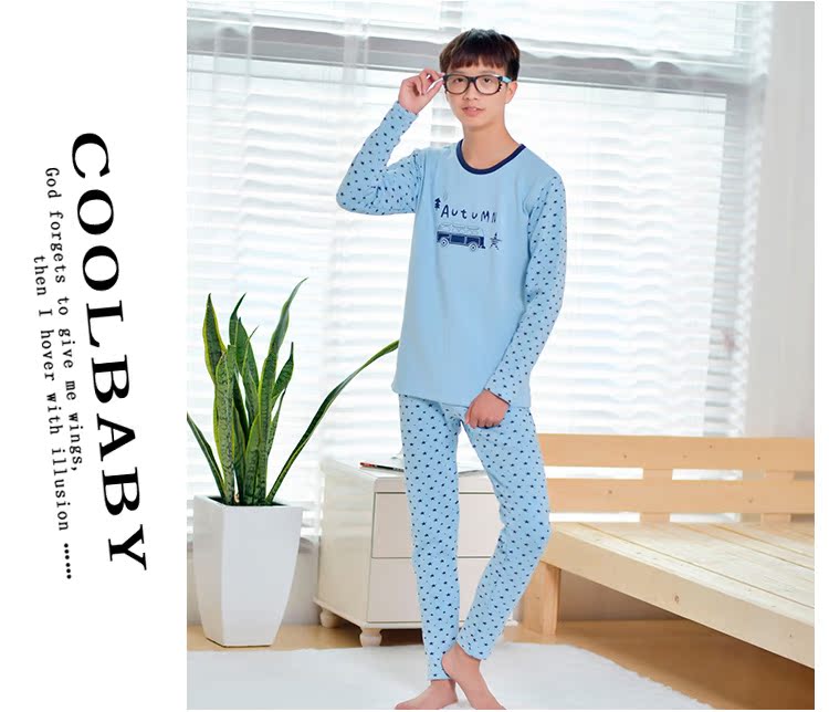 Thanh niên Nam Cực cộng với nhung dày đồ lót nhiệt đặt nam trung học cơ sở học sinh trung học dày áo len cotton kiểu đồ bộ