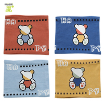Baby Cartoon Bear Neck Warm Happy Campus Children Autumn and Winter Warm Scarf Inside Knitted Fine Wool Scarf