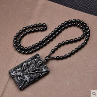 Двусторонное черное украшение-шарик, ожерелье