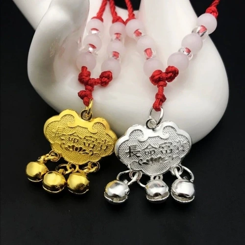 Детский замок, подвеска, колокольчик, защитный амулет, замок долголетия