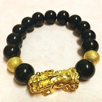 Wechat explosions to make money brave bracelets men and women couples imitation gold black agate bracelet 2016 imitation Vietnam sand gold