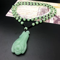 Светло-зеленая круглая бусина-цепочка-капуста