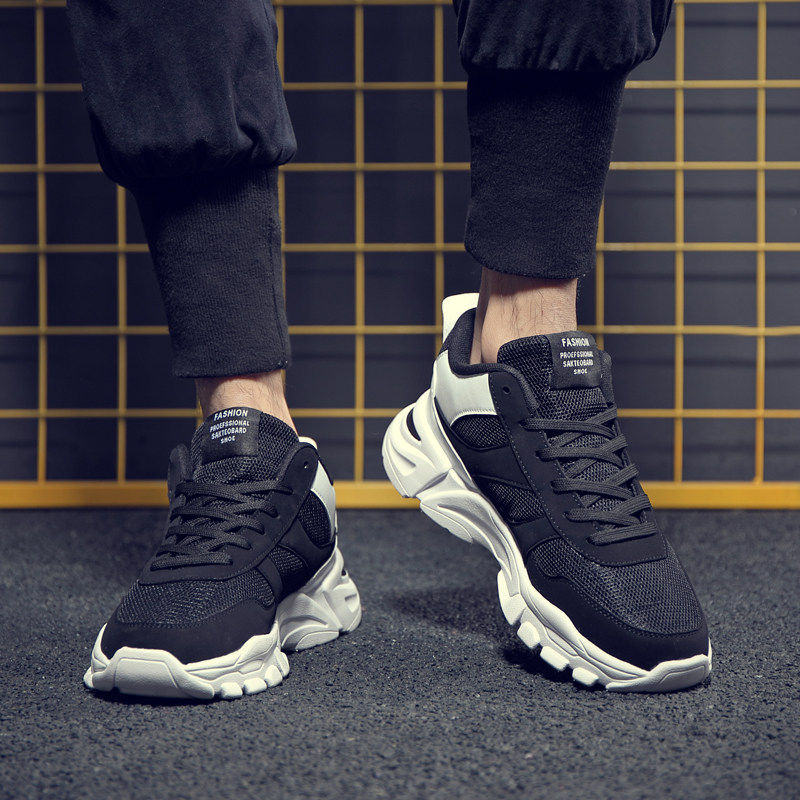 European station 2022 new spring mesh trend increase men's shoes all-match sports leisure breathable running dad shoes