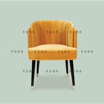 American country Wood fabric dining chair manicure casual chair Nordic modern minimalist desk chair creative back chair