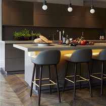 Nordic front bench chair designer solid wood bar chair bar stool high bar chair simple modern bar chair