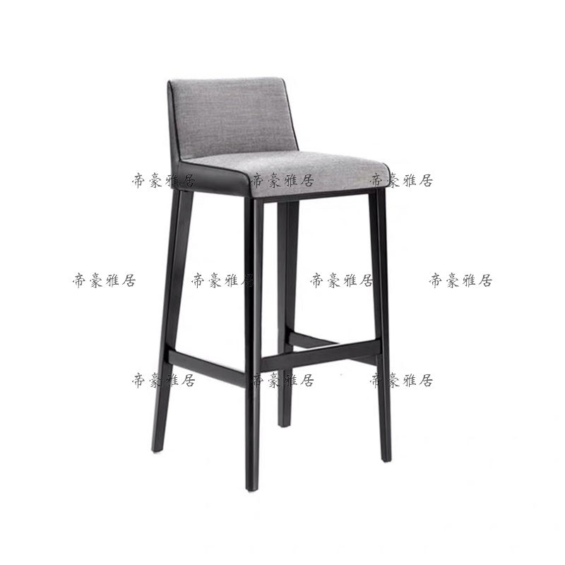 Bar chair stool backrest chair Solid wood bar chair Nordic high stool Modern simple bar stool Home island chair