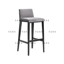 Bar Bench Stool Backrest Chair Solid Wood Bar Chair Nordic High Footstool Modern Brief Bar Stool Home Island Bench