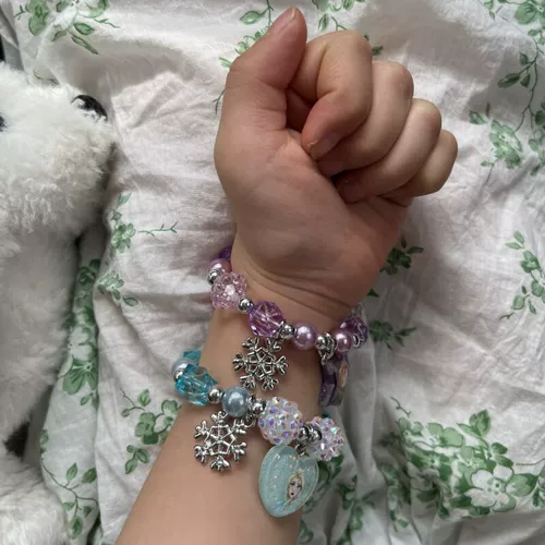 Японский мультяшный браслет для принцессы, детское ювелирное украшение, «Холодное сердце», со снежинками, подарок на день рождения