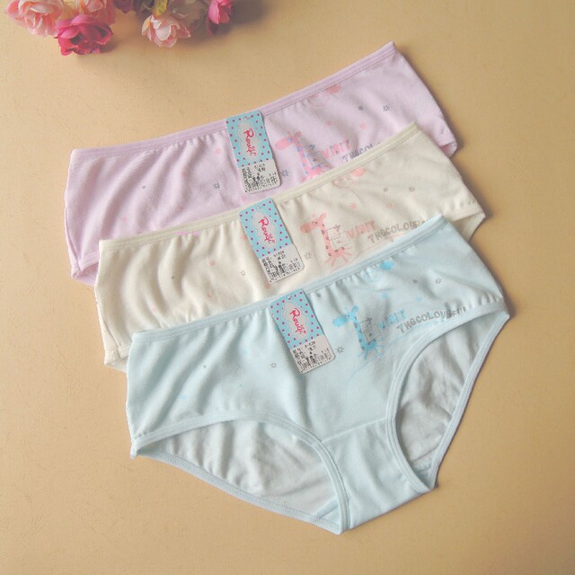 Cartoon student medium low waist girl underwear special price clearance