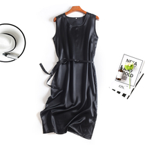 Summer and autumn new silk dress women solid color mulberry silk satin vest dress multicolor sleeveless slim base skirt