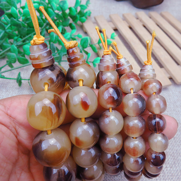 10 sừng giả 18mm Vòng tay bồ đề Đàn ông và phụ nữ mẫu đôi thời trang Hàn Quốc sừng hoa hạt cườm vòng tay đá
