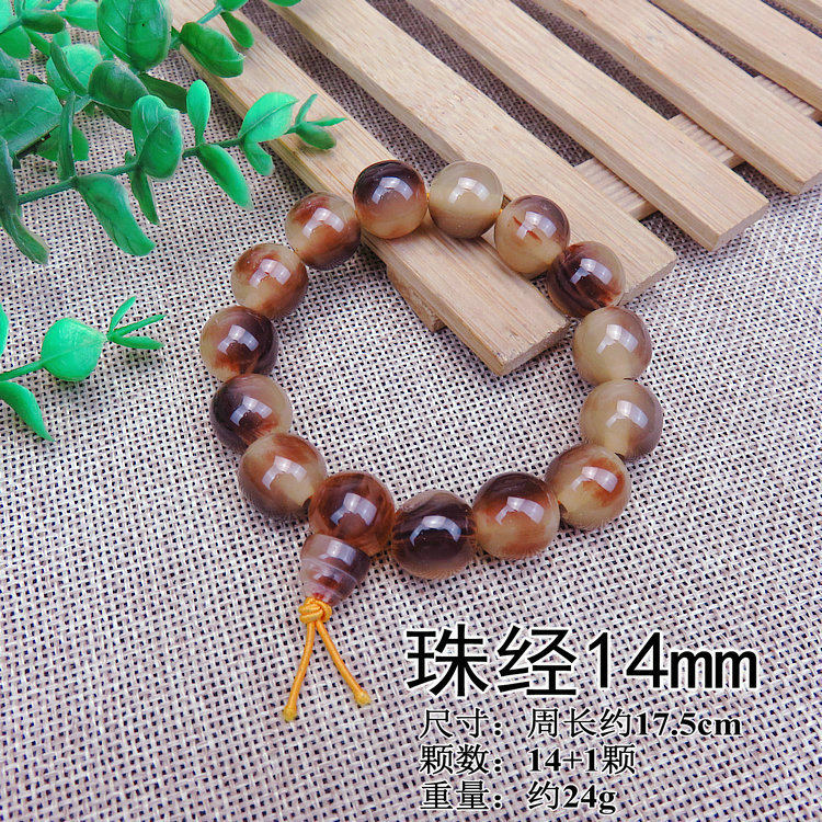 10 sừng giả 18mm Vòng tay bồ đề Đàn ông và phụ nữ mẫu đôi thời trang Hàn Quốc sừng hoa hạt cườm vòng tay đá