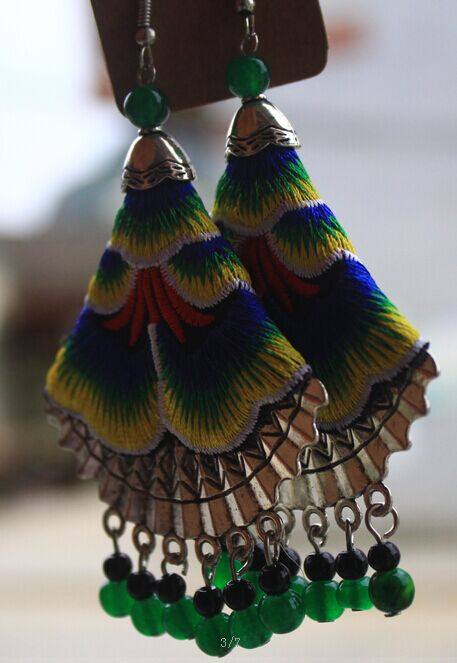 Toot horn made ethnic style fabric earrings accessories fashion new earrings retro ancient ear random delivery