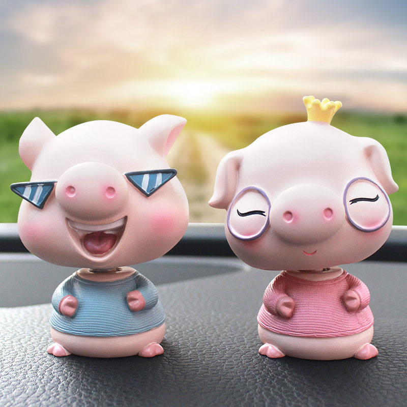 On-board Ecstasy Pig Pendulum Creative Cool Music Pig Swing Piece Pig Pig Decoration Meter Stand Cute Swing Accessories Tide Car Pint