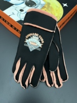 Autumn and winter childrens warm gloves cartoon luminous anti-splash water thickened velvet student teenagers boys and girls middle and big children baby