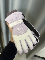 Womens winter ski gloves sports riding electric car warm thickened thickened touch screen non-slip anti-wind and cold outdoor