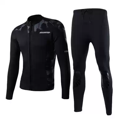Thickened super cool men's and women's surf jacket two-piece long sleeve snorkeling deep diving warm cold sunscreen suit suit