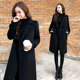 Black double-sided cashmere coat for women mid-length high-end 2023 new winter wear temperament woolen coat jacket