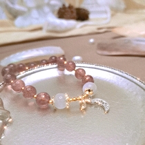 Moon Goddess Original Small Crowddesign Bracelet Strawberry Crystal White Moon Light Peach Blossom Love Transit