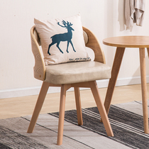 Household desk Nordic solid wood fashion dining chair Modern minimalist balcony leisure table and chair Wooden adult negotiation chair