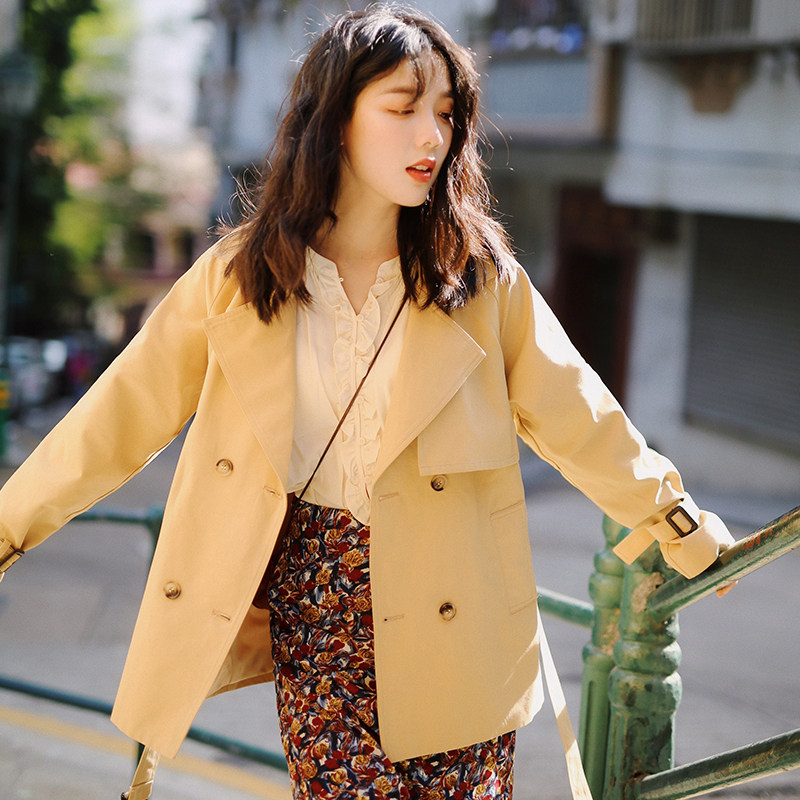 Flower gika with its color belt windsuit Girl 2021 Long version of the new little Substudent jacket A399