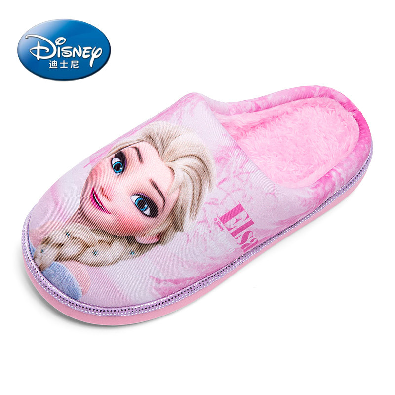 迪士尼童鞋儿童棉拖鞋女童2018新款冬季加绒