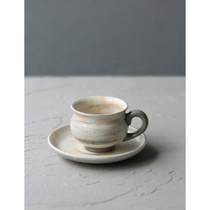 Spot Japan imported from the field burnt writer handmade bristles kiln personality coarse pottery 200 ml coffee cup saucer