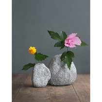 Spot Japanese imported often slippery hand work pebble-shaped small flower machine Japanese desktop vase
