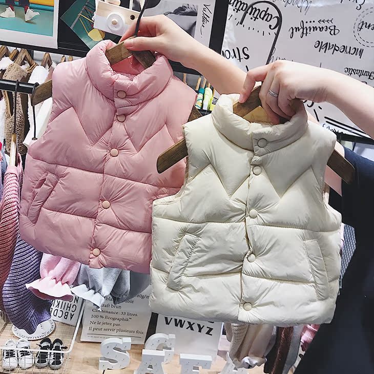Áo tim mẹ, bé gái, vest, áo đông, 2018 phiên bản Hàn Quốc mới của áo khoác, bé, 1-2-3-4 tuổi, quần áo cotton quần áo trẻ em giá rẻ
