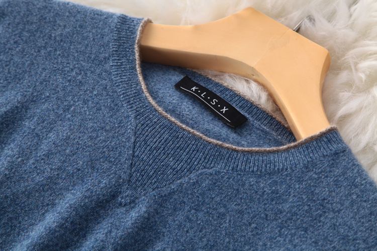 Mùa thu và mùa đông nam mới 100% áo len cashmere nguyên chất Áo cổ tròn dài tay áo thun dệt kim quần áo thời trang nam