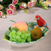 Ceramic fruit plate parrot fruit plate tropical rainforest ornaments European candy plate household coffee table decoration American decoration