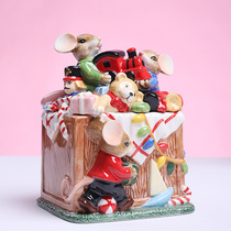 Ceramic cute mouse candy jar home furnishings childrens gift candy box cute genus Korean decoration medium sugar box