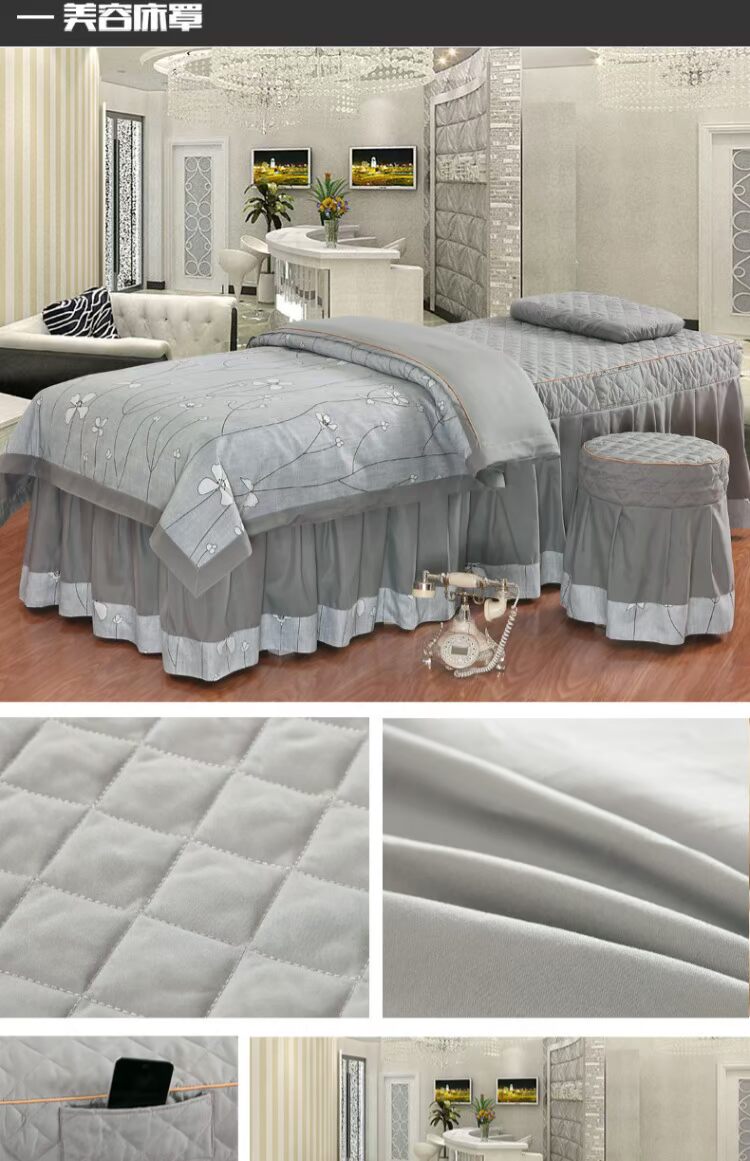 Beauty khăn trải giường gia đình bốn phong cách châu Âu giường massage thẩm mỹ viện điều trị Body đặt đặc biệt cung cấp miễn phí vận chuyển màu một mảnh đục - Trang bị tấm khăn trải giường spa cao cấp