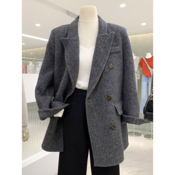 Autumn and winter high quality double-sided australian superfine wool coat
