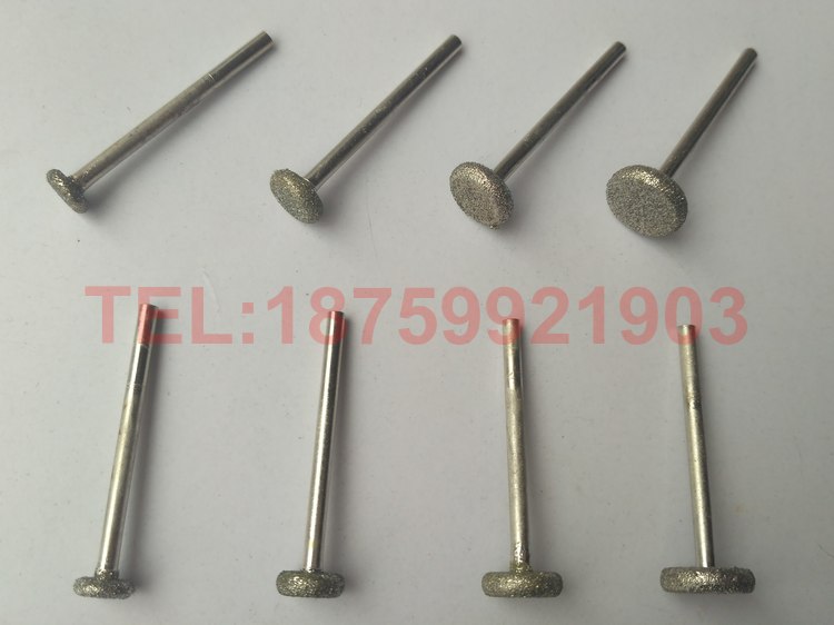 Jade Carved Stone Carved-shaped cutting line strips polished 3mm handle Plated Grinding Needle Grinding Head Grinding Rod E wheel round wheel shaped wheel shape