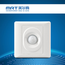 Voice-activated infrared intelligent human body induction wall switch three-wire with energy-saving lamp led light 86 type elegant white