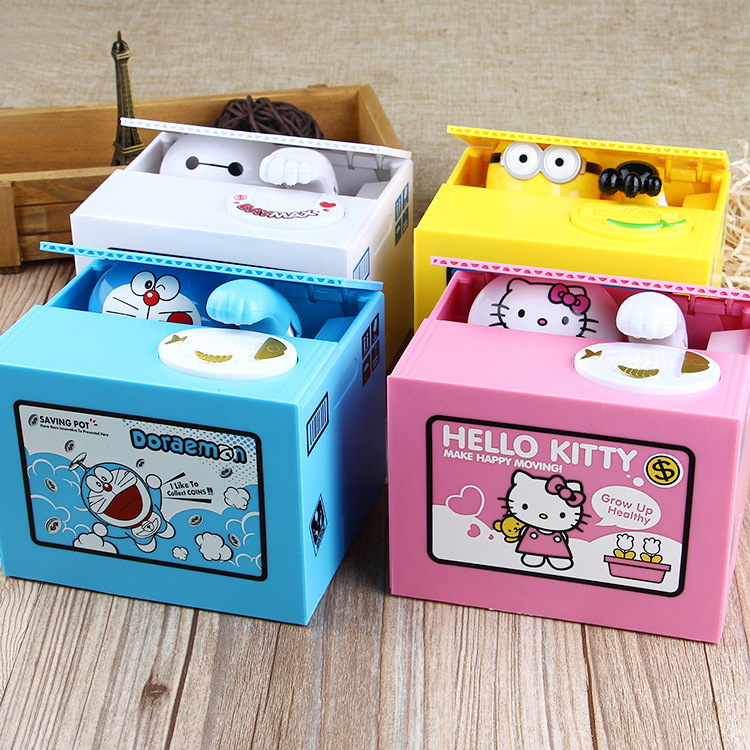 Usd 18 95 Cartoon Children Piggy Bank Toy Small Yellow People Steal Cartoon Children Piggy Bank Toy Small Yellow People Steal Money Machine Tinkerbell Cat Kt