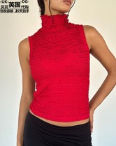 Motel Rocks womens clothing UK direct mail UO new Arien red textured turtleneck top