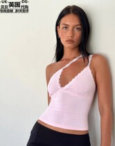 Motel Rocks Womens UK direct mail UO new product Carolina pink one-shoulder vest