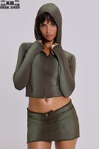 Jaded London女装英国直邮拉链渐变色短款连帽衫 JSH4155