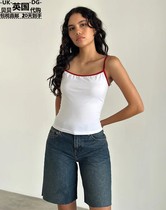 Motel Rocks Womens UK direct mail UO new Solani white bottoming slim vest