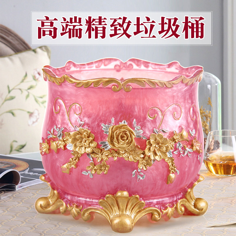 Desktop Trash Cans Home Light Luxury High-end Creative On-board Trash Cans Advanced Living-room Tea Table With Lid Containing Casks