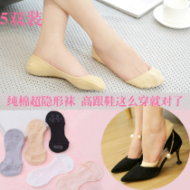 Boat socks womens cotton super shallow invisible low-top thin non-slip super invisible boat socks high heels socks womens socks