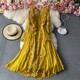 French girl gentle wind long skirt chic fairy sweet lace stitching chiffon fairy skirt pleated dress