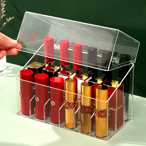 Прозрачная помада, система хранения, косметическая пластиковая настольная коробка для хранения, 40 ячеек