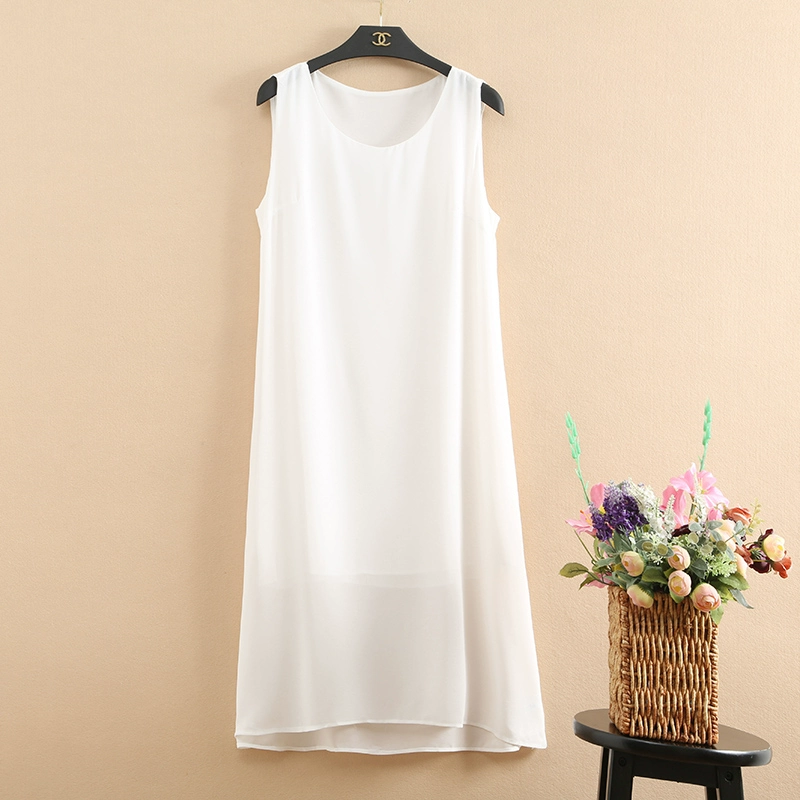 Váy vest voan dài phần lớn size mới mùa hè không tay đầm cổ tích mùa xuân và váy mùa thu váy đầm áo sơ mi trắng nữ