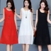 Váy vest voan dài phần lớn size mới mùa hè không tay đầm cổ tích mùa xuân và váy mùa thu váy đầm áo sơ mi trắng nữ Áo ba lỗ