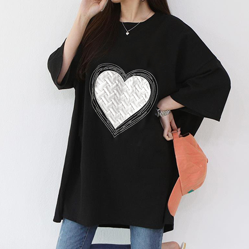 200kg Bust 170 Extra Large Size Women's Slim Love T-Shirt Top 350 Jin 300 Fat mm Summer Short-Sleeved Shirt