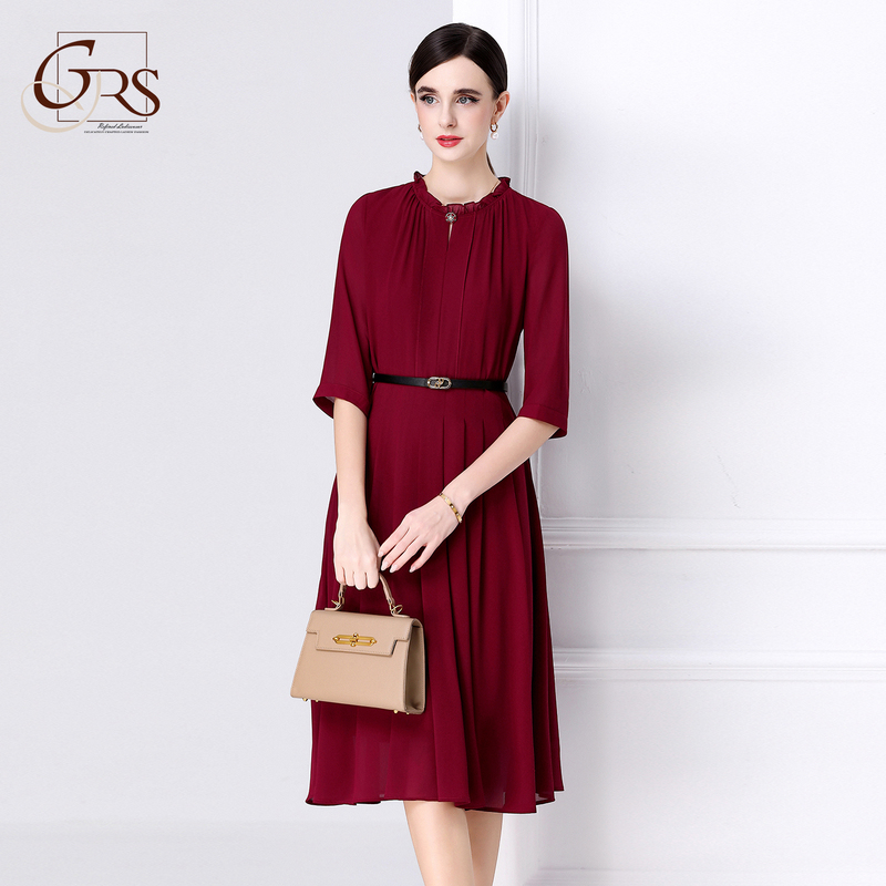 Elegant Red Dress with a Slim Waist, Flattering for the Figure, Socialite Style, 2026 New Fashion, Ladylike Flared Skirt for Women
