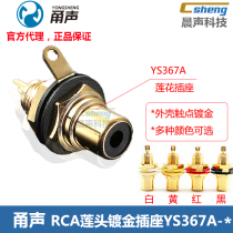 Ningbo Yongsheng YS367A pure copper gold plated RCA audio-video plum lotus socket black seat NEUTRIK